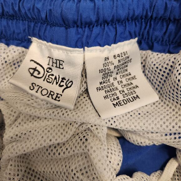 Vtg Disney Store Mickey Mouse Swim Trunk Shorts Sz Medium Mens Embroidered Blue - Picture 11 of 12